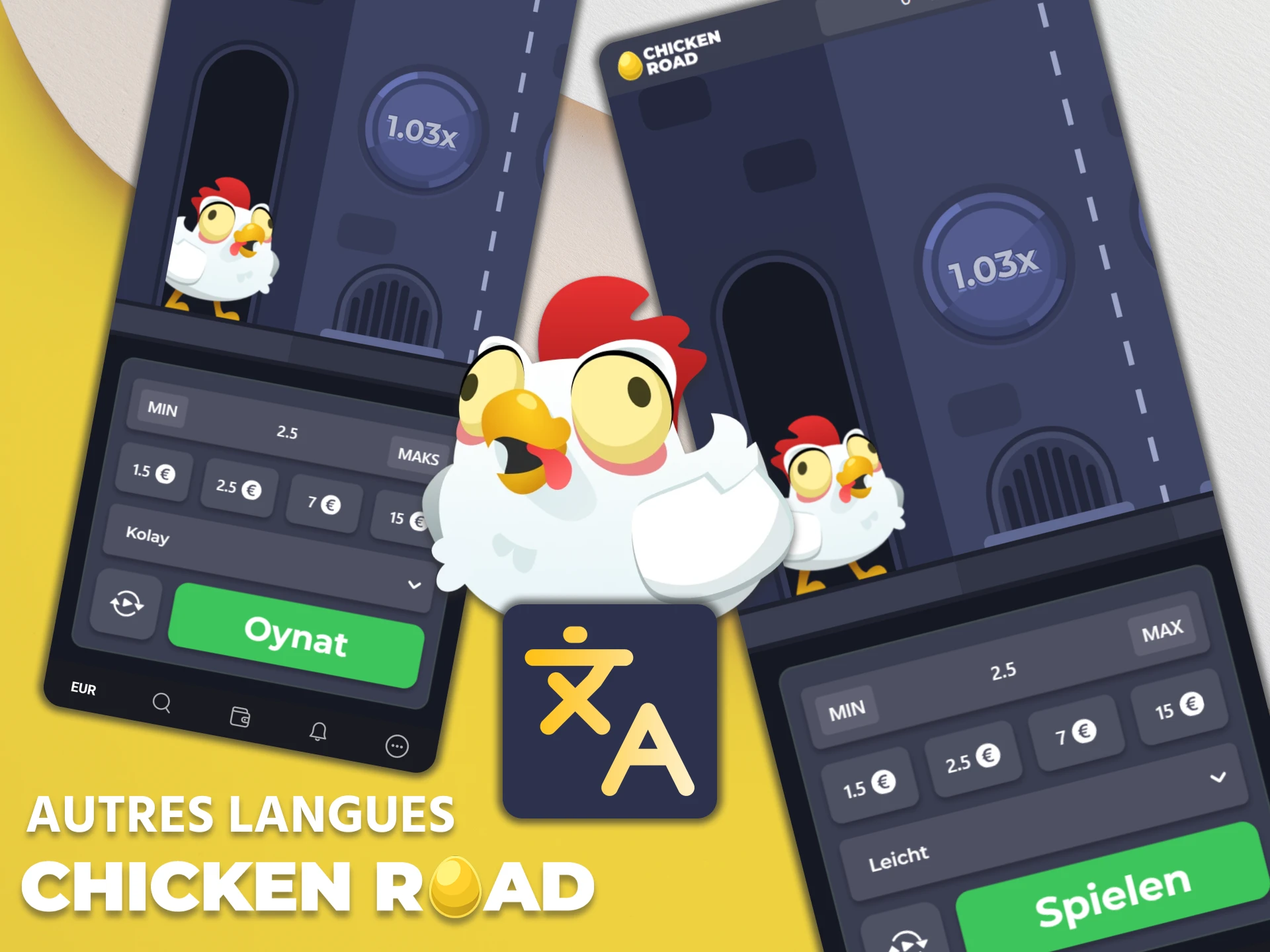 Chicken Road est disponible dans plusieurs langues.